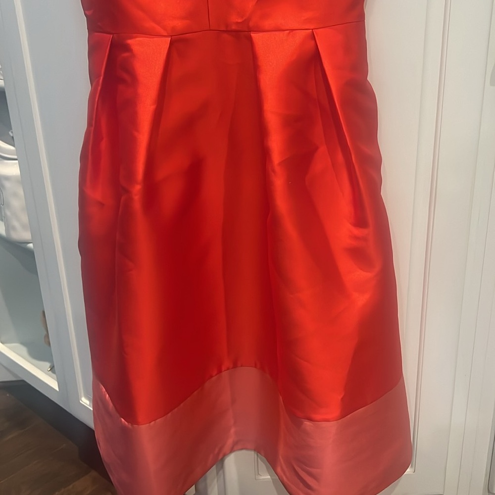 Anthropologie Maeve Parissa Red And Pink Block Holiday Dress Size 8 - Picture 5 of 11